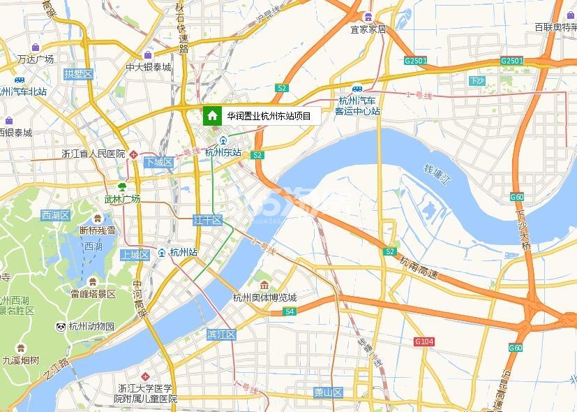 华润置业杭州东站项目交通图